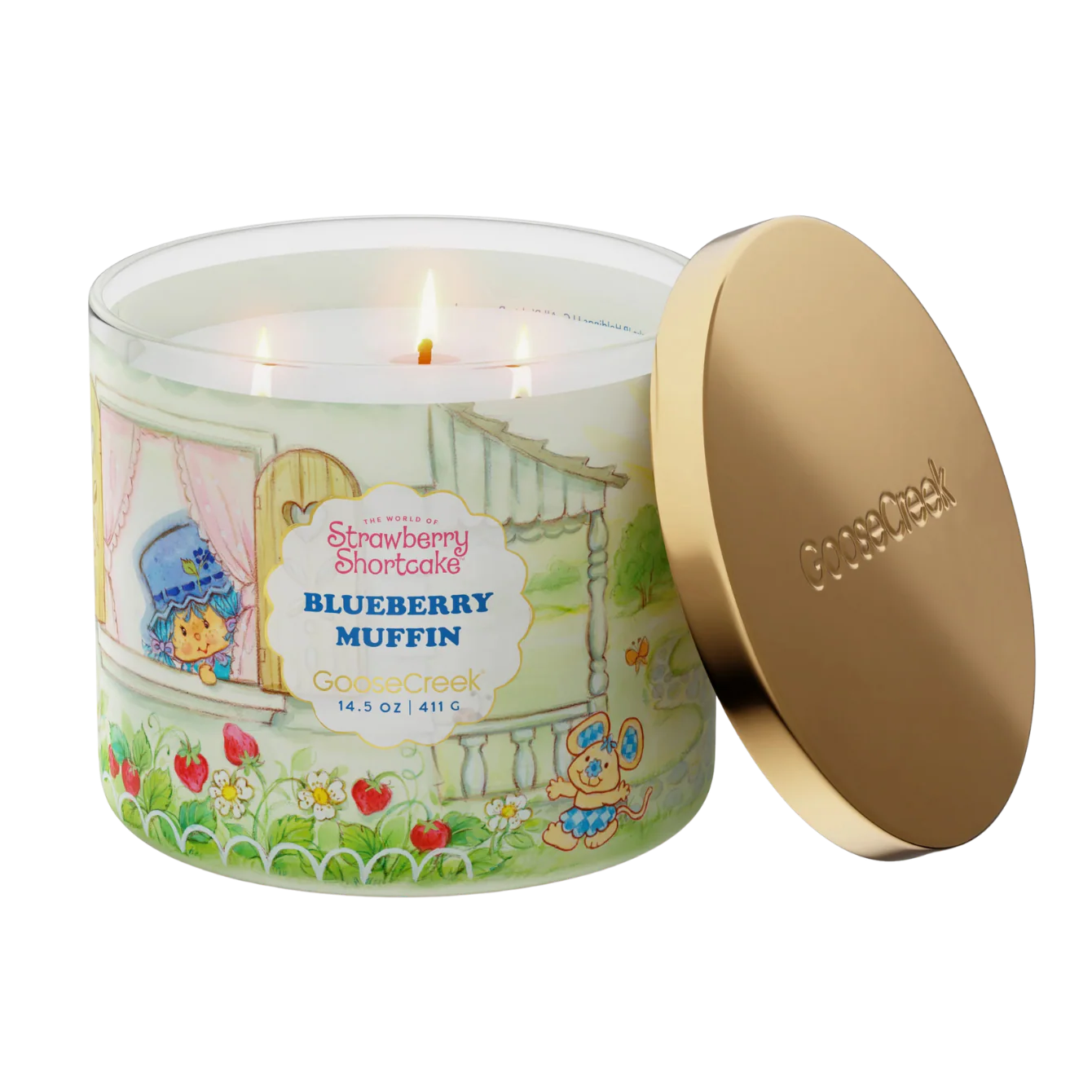 BLUEBERRY MUFFIN 3-WICK STRAWBERRY SHORTCAKE CANDLE