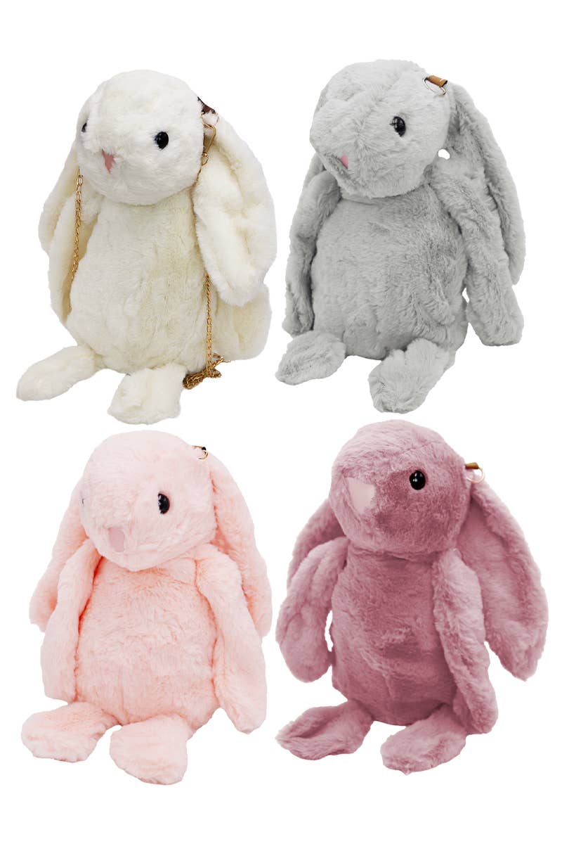 Bunny Rabbit Fuzzy Faux Fur Crossbody Bag Random Color