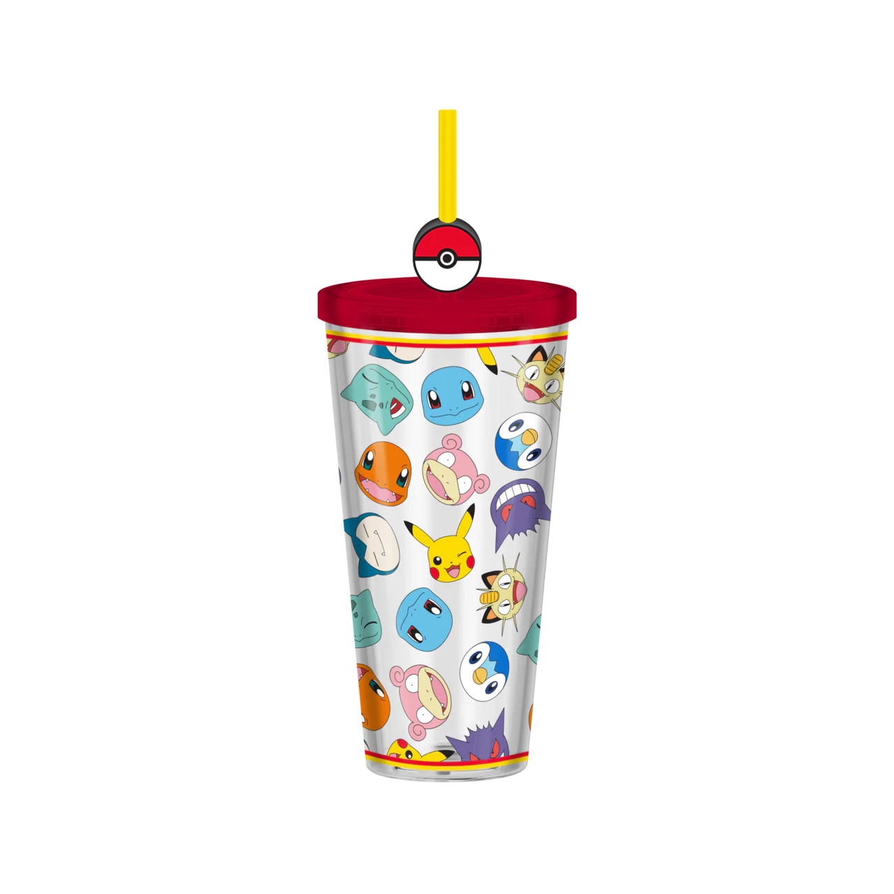 Pokemon Multi Character Head Toss AOP 24oz Plastic Cold Cup