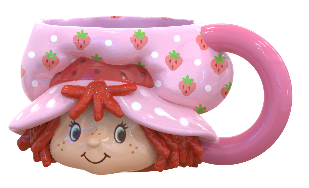 Strawberry Shortcake Head Ceramic 3D Sculpted Mug